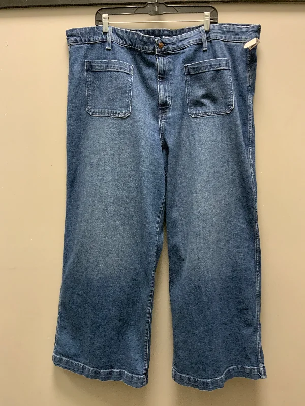 Jeans Wide Leg By Old Navy In Blue Denim, Size: 24