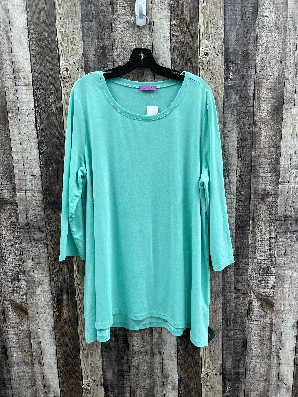 Top Long Sleeve By Cme In Green, Size: Xxxl