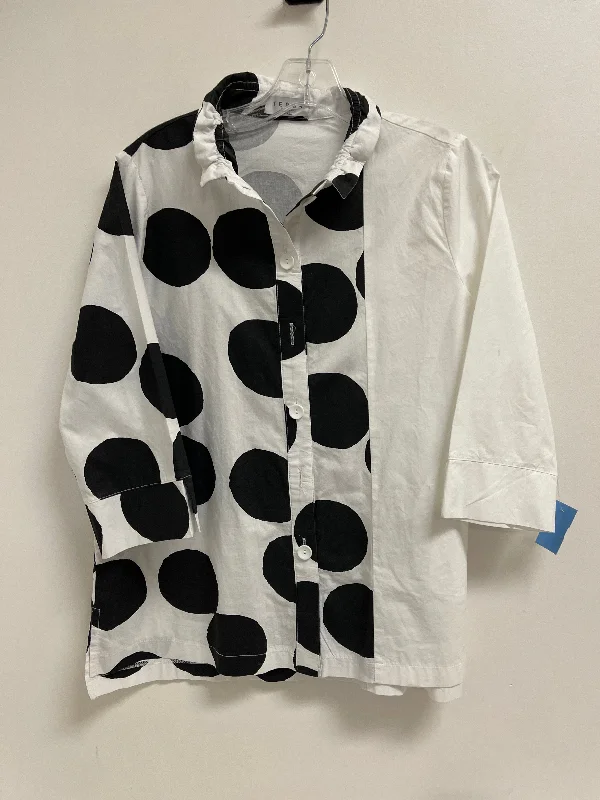 Top Long Sleeve By Clothes Mentor In Black & White, Size: S