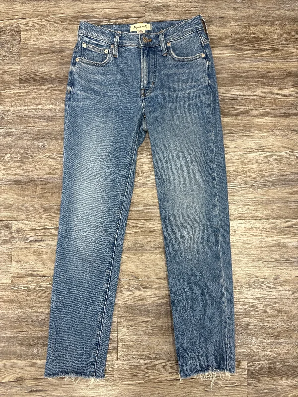 Jeans Straight By Madewell In Blue Denim, Size: 0