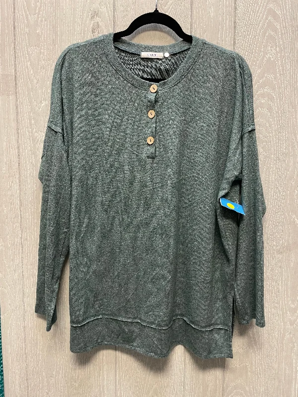 Top Long Sleeve By Cherish In Green, Size: L