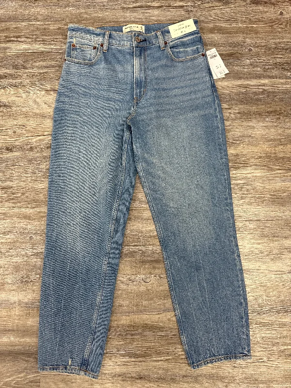 Jeans Straight By Abercrombie And Fitch In Blue Denim, Size: 4