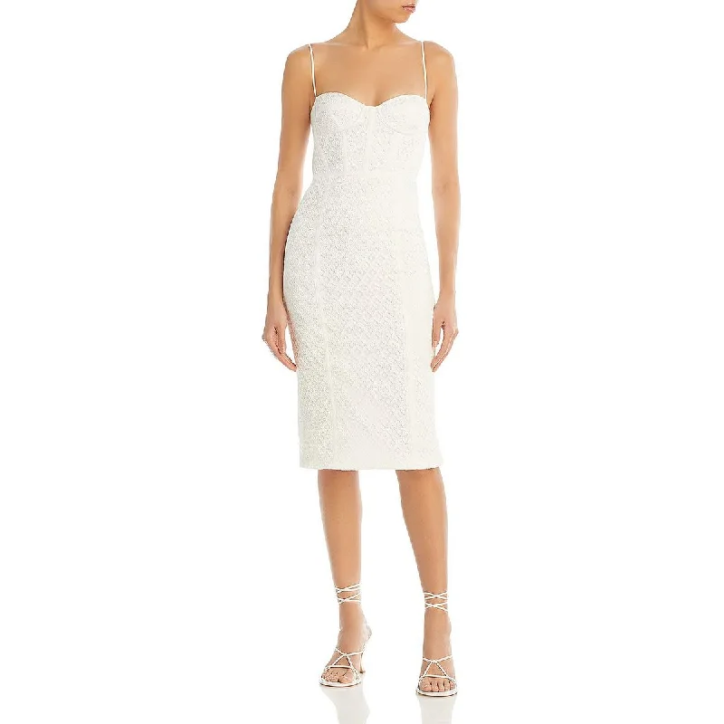 Bardot Womens Charley Lace Cocktail Midi Dress