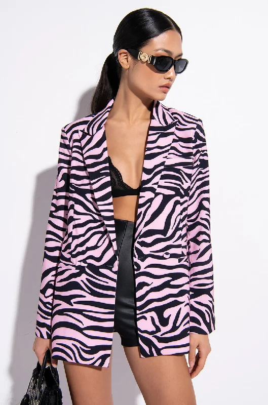 AS IF ZEBRA BOYFRIEND BLAZER