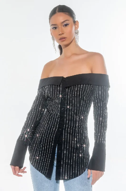 ALL THE SHINE OFF SHOULDER BLOUSE