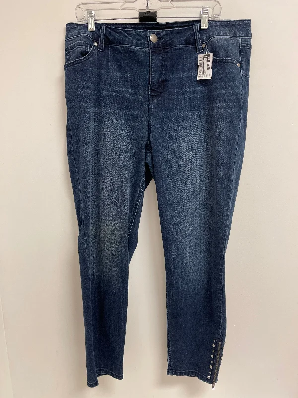 Jeans Skinny By Avenue In Blue Denim, Size: 16