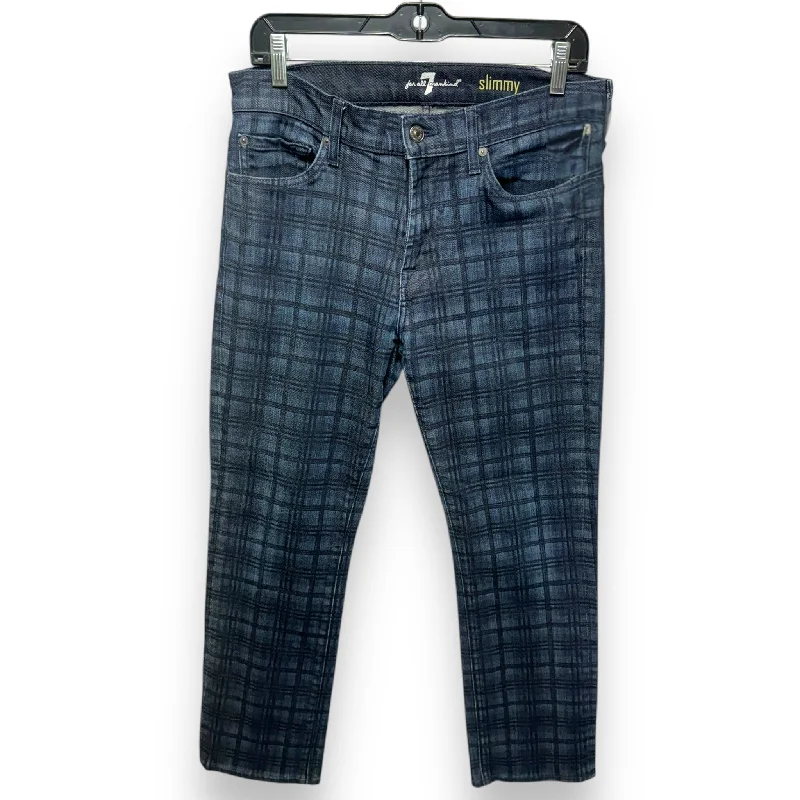 Jeans Skinny By 7 For All Mankind In Plaid Pattern, Size: 12