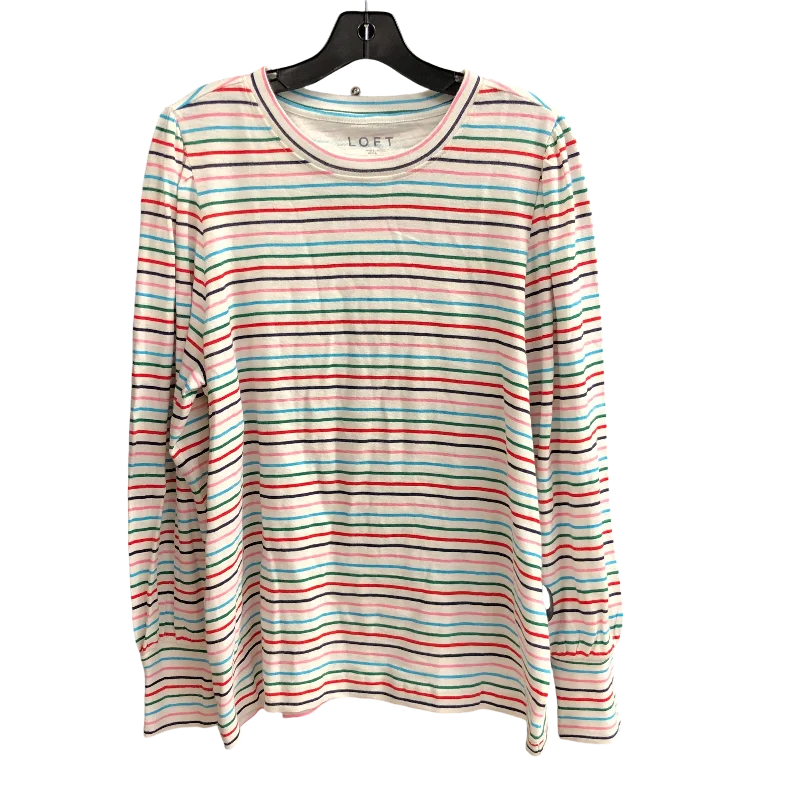 Top Long Sleeve By Loft In Striped Pattern, Size: Xl