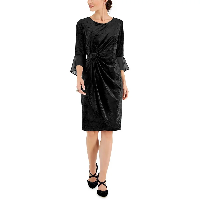 Connected Apparel Womens Velvet Midi Cocktail and Party Dress