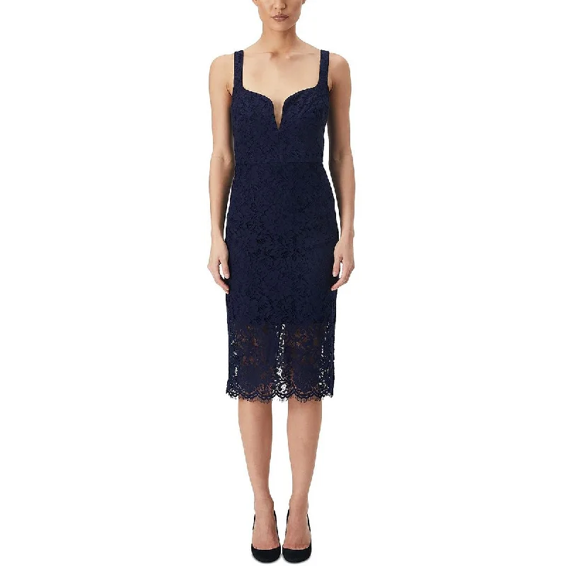 Bardot Womens Lace Plunge Midi Dress