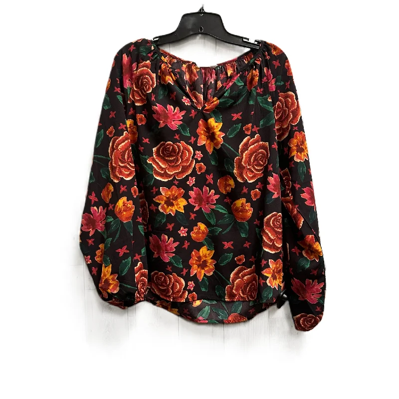 Top Long Sleeve By Charlotte Avery In Floral Print, Size: S