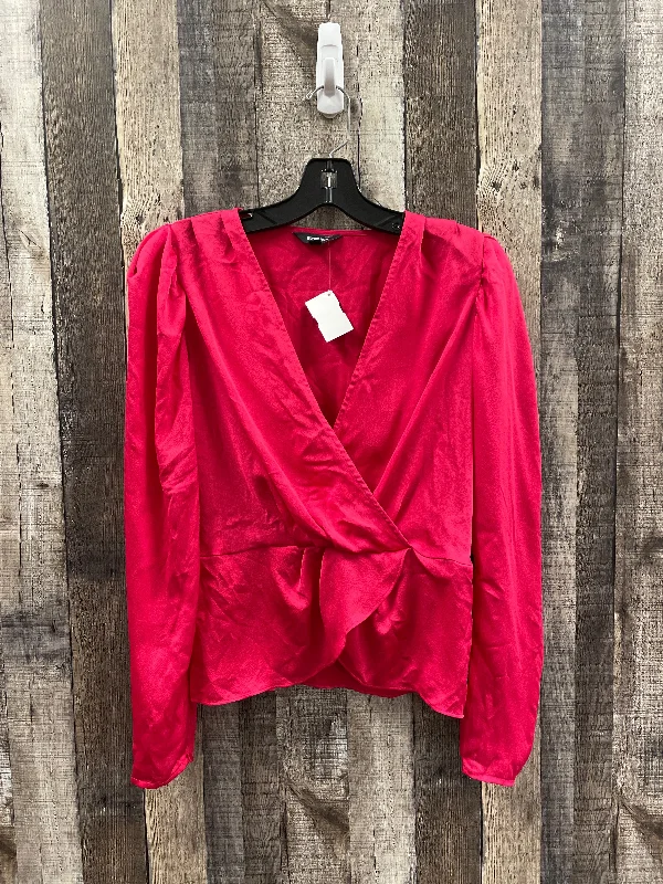 Top Long Sleeve By Express In Pink, Size: M