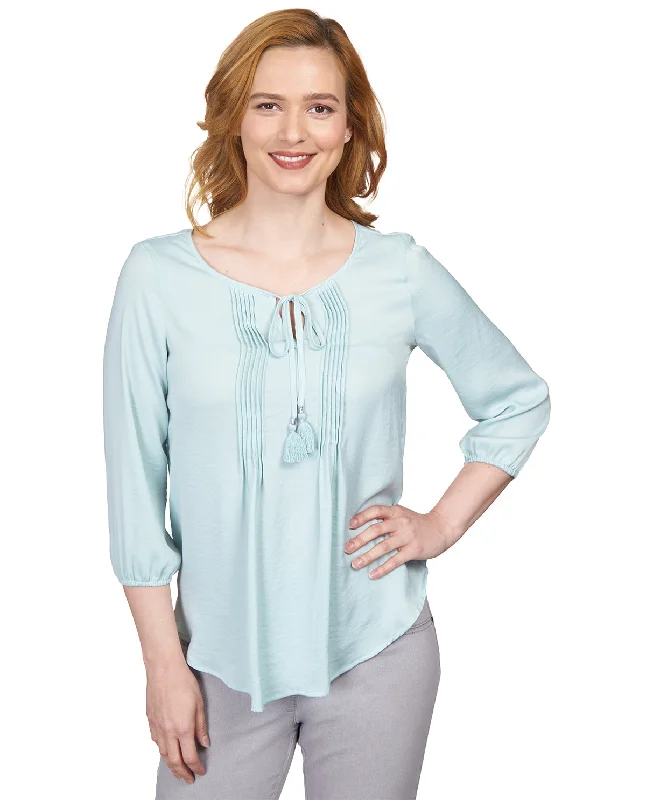 Ruby Road Missy Mint Condition Tassel Pleat Top