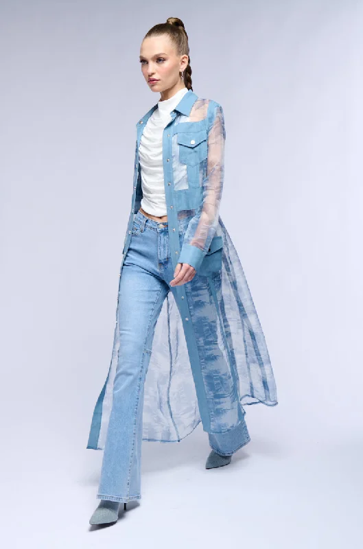 DENIM PRINTED DUSTER