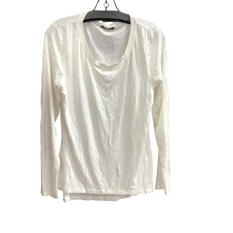 Top Long Sleeve Basic By Tahari By Arthur Levine In White, Size: L