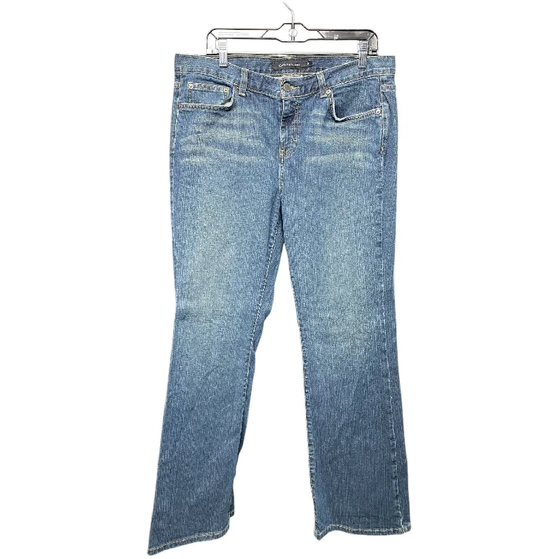 Jeans Boot Cut By Calvin Klein In Blue Denim, Size: 14