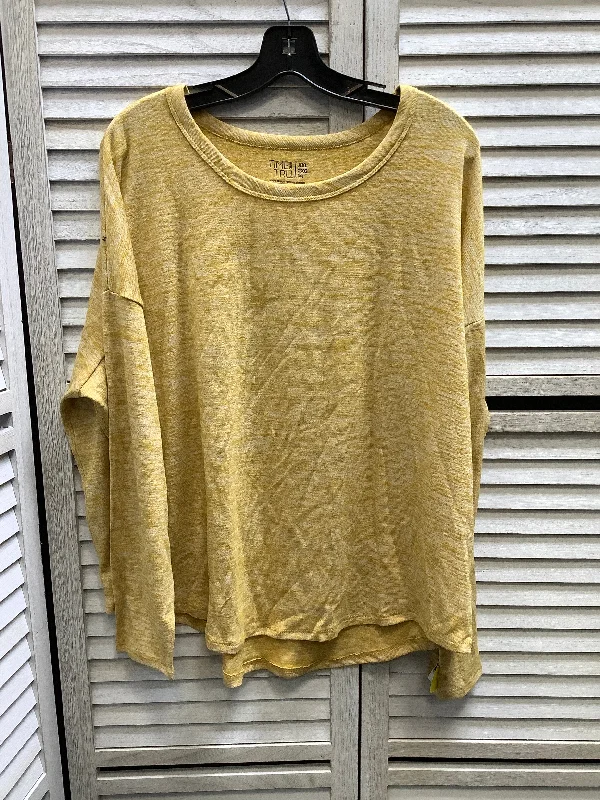 Top Long Sleeve By Time And Tru In Yellow, Size: 2x