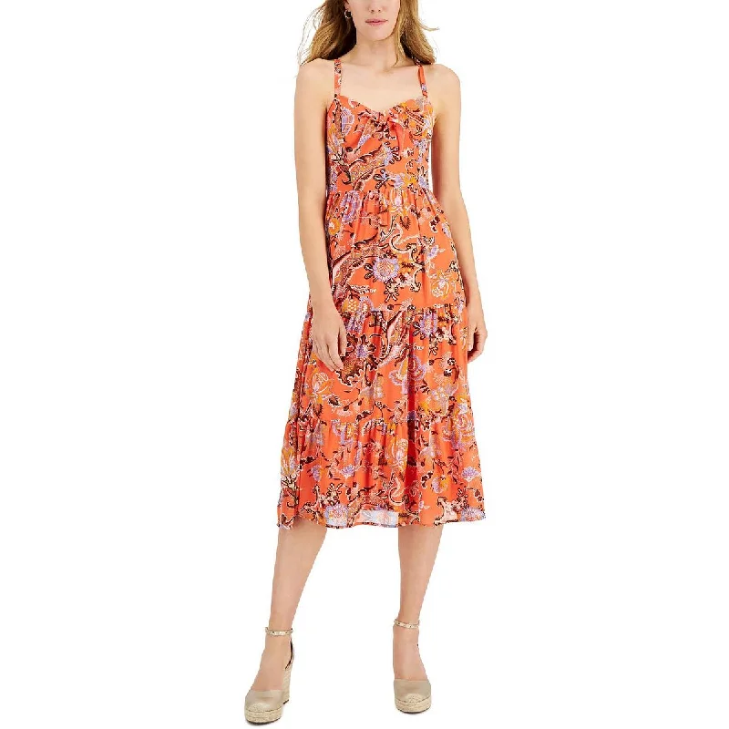 INC Womens Tiered Midi Sundress