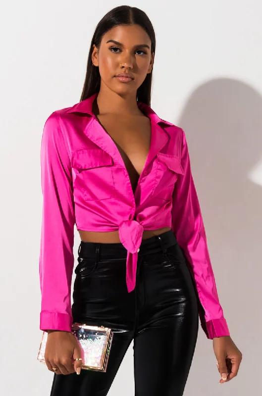 TINY FAVOR CROP TOP NEON PINK