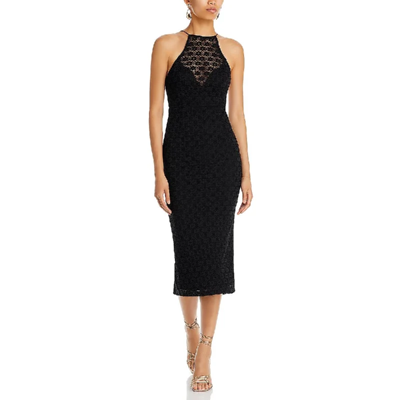 Bardot Womens Lacy Short Midi Dress