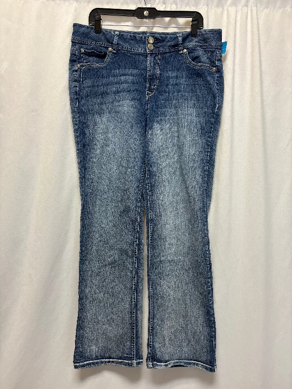 Jeans Straight By Wallflower In Blue Denim, Size: 16