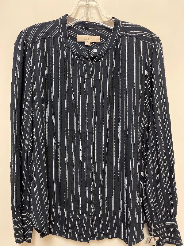 Top Long Sleeve By Loft In Navy, Size: S