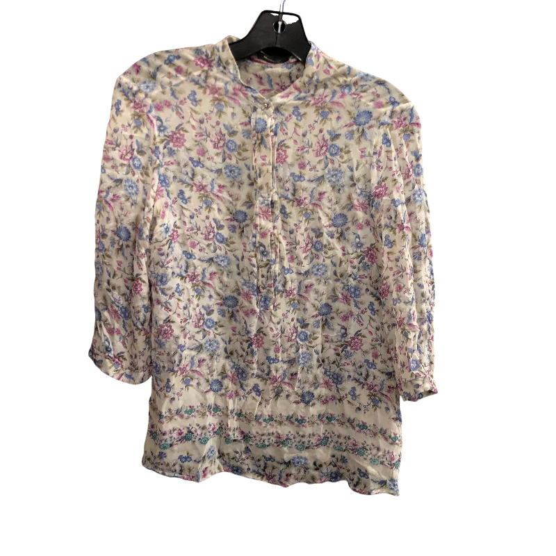 Top Long Sleeve Designer By Massimo Dutti In Floral Print, Size: S