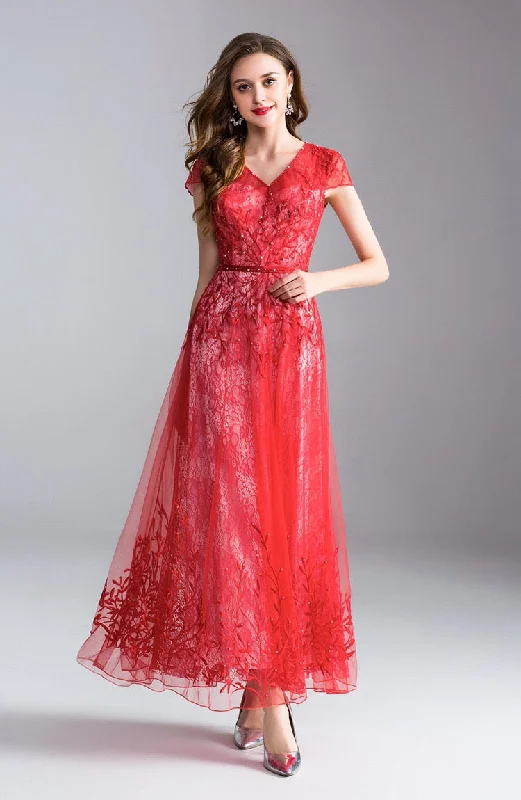 Lace Maxi Dress W/ Beads