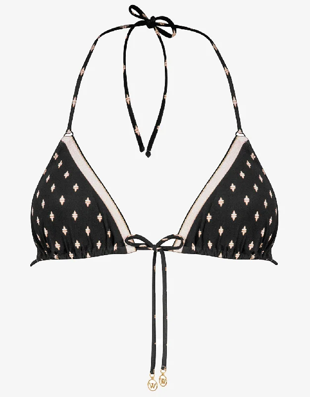 Soul Spots Triangle Bikini Top - Black