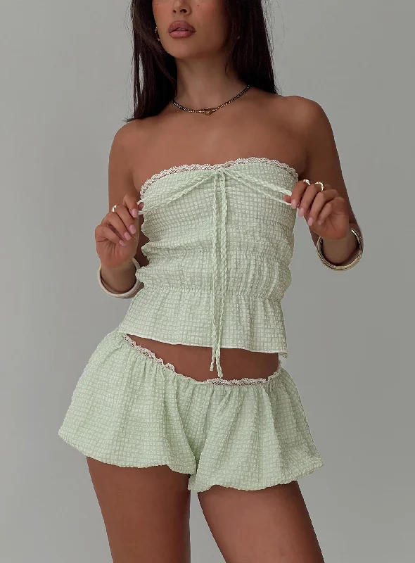 Short And Sweet Shorts Green Check