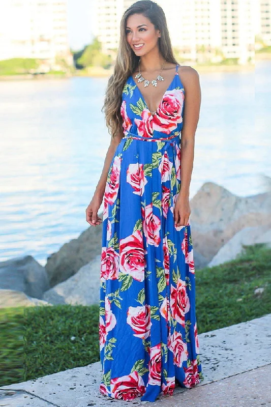 Tropical Print Maxi Dress