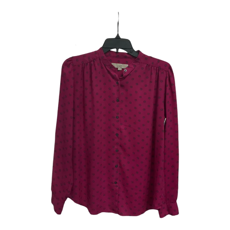 Blouse Long Sleeve By Loft In Pink, Size: S