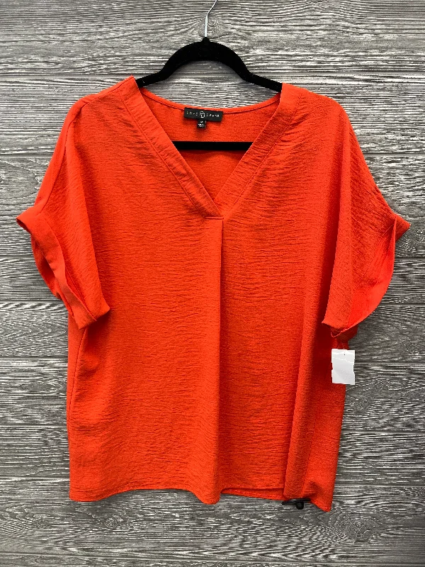 Blouse Short Sleeve By Fred David In Orange, Size: M