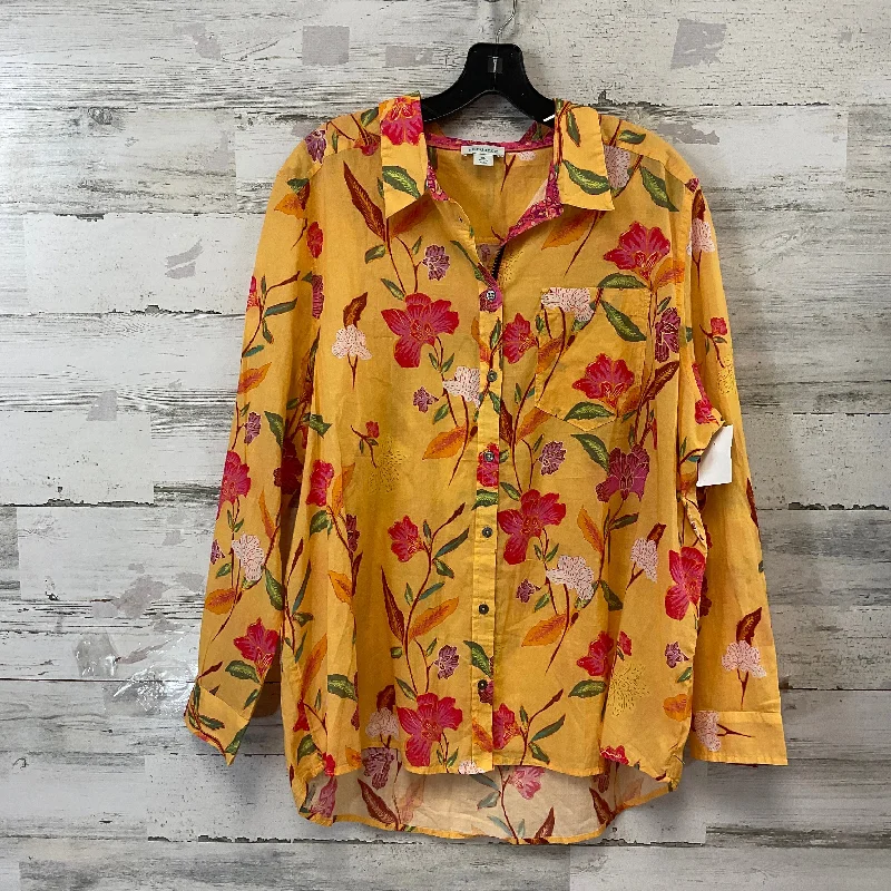 Blouse Long Sleeve By Sundance In Orange, Size: Xl