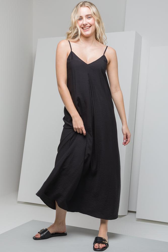 Strappy A-Line Maxi Dress Black