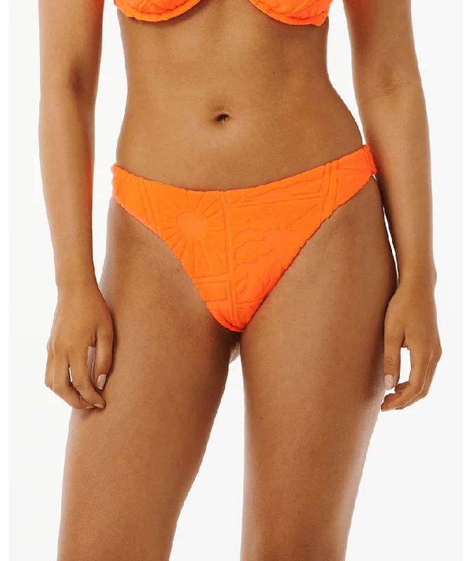 Rip Curl Santorini Terry Hi Leg Skimpy Bottom-Bright Orange