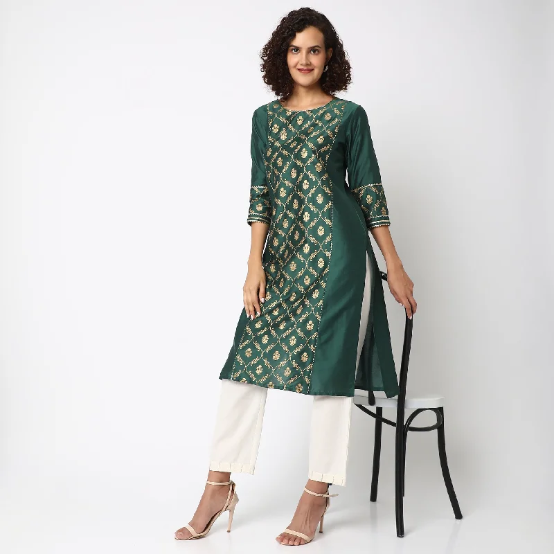 Straight Fit Printed Kurta