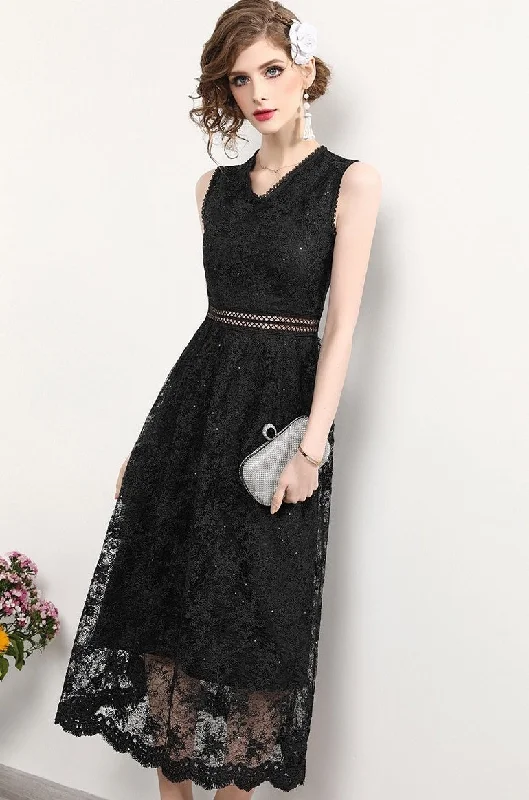 Black Lace Maxi Dress