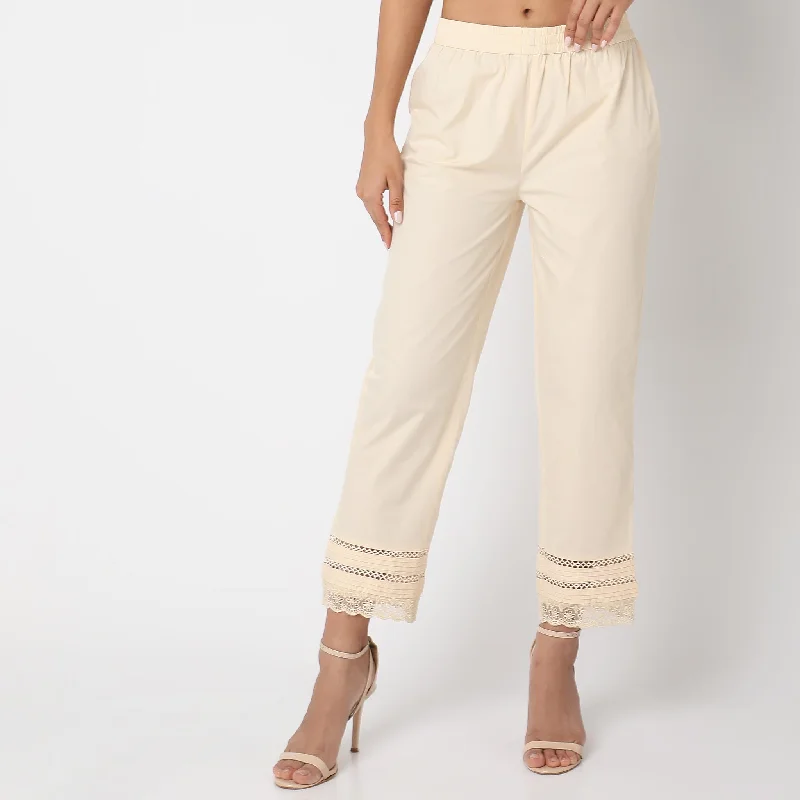 Regular Fit Lace Ethnic Pants