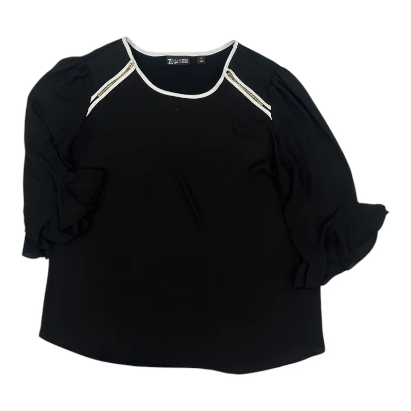 Blouse Ls By New York And Co In Black, Size:Xl