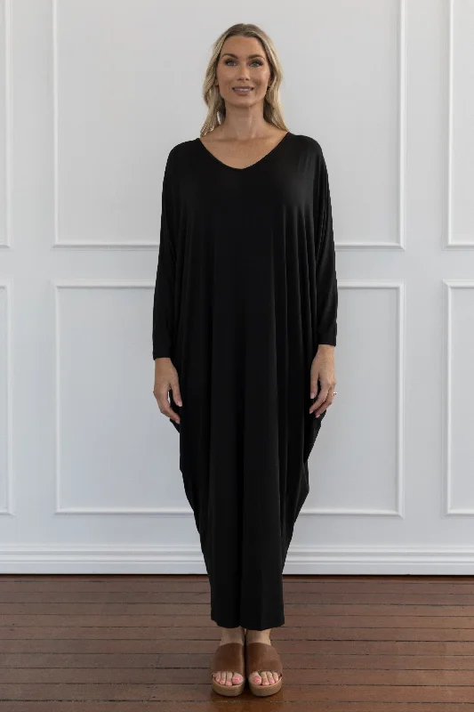 Long Sleeve Maxi Miracle Dress | Black