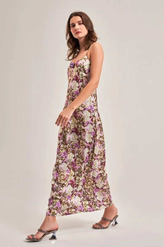 FLORAL A- LINE  MAXI DRESS