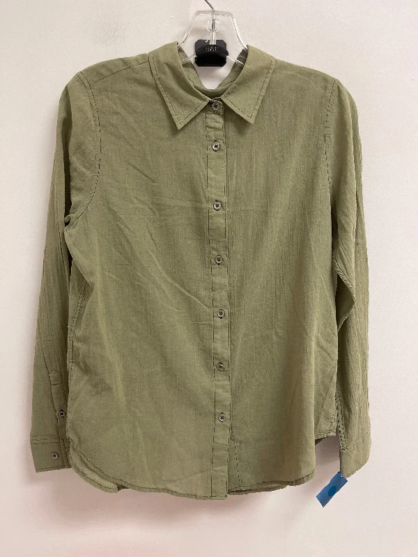 Blouse Long Sleeve By Clothes Mentor In Green, Size: S