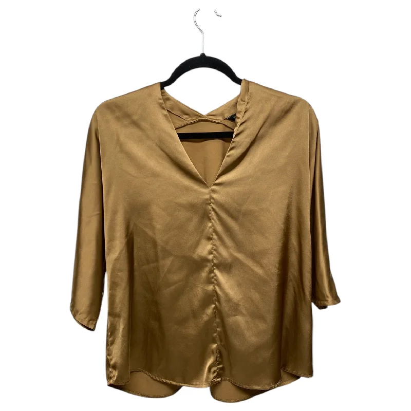 Blouse 3/4 Sleeve By Banana Republic In Tan, Size: Xs