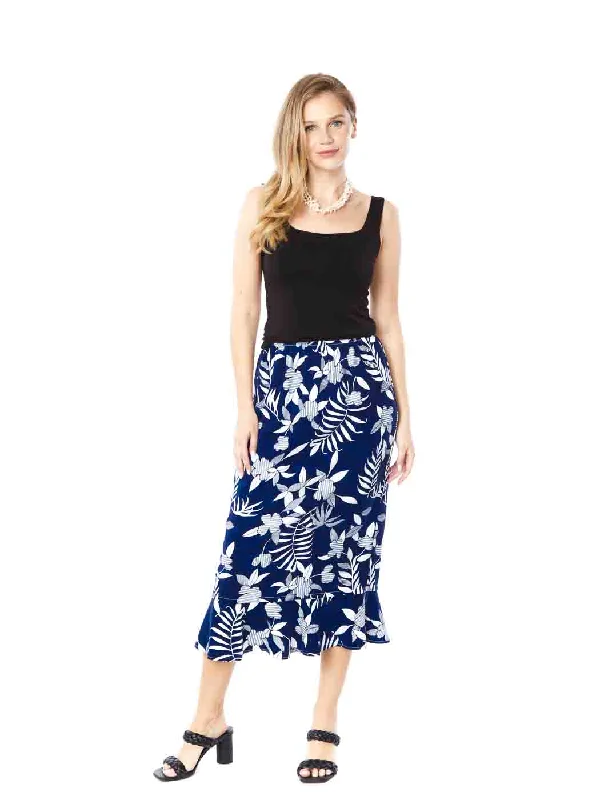 Tianello TENCEL™ Print "Indigo Fern"  Tulip Skirt