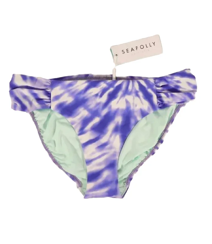 Beach Break Ruched Side Retro Bottom In Dazzling Blue