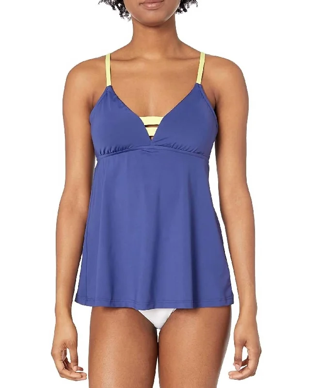 In The Loop Tankini In Blue Opal