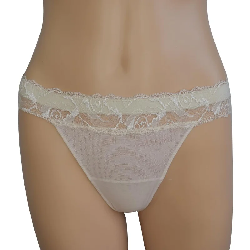 La Perla Women's Nude Lace Trim Thong (XS)