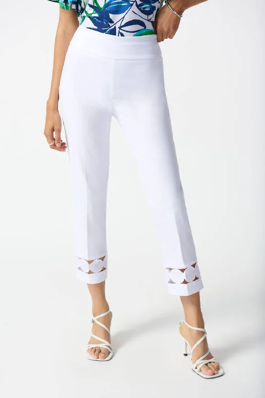 Millenium Cropped Pull On Pants In White