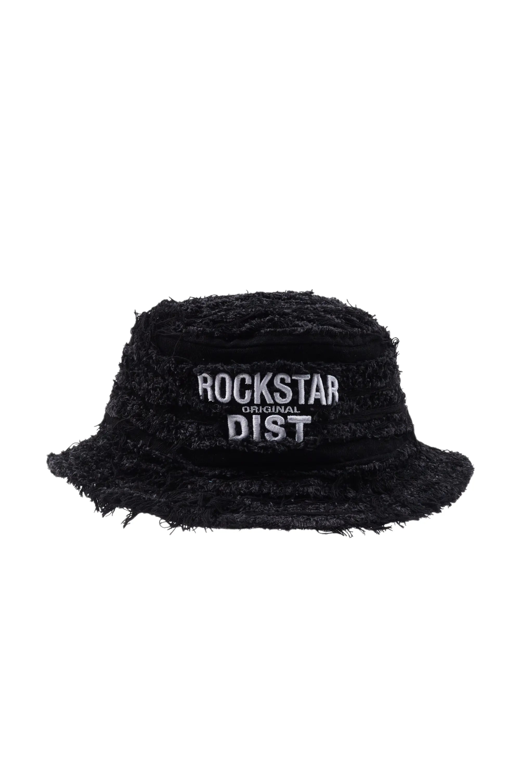 Lambertini Black Distressed Bucket Hat